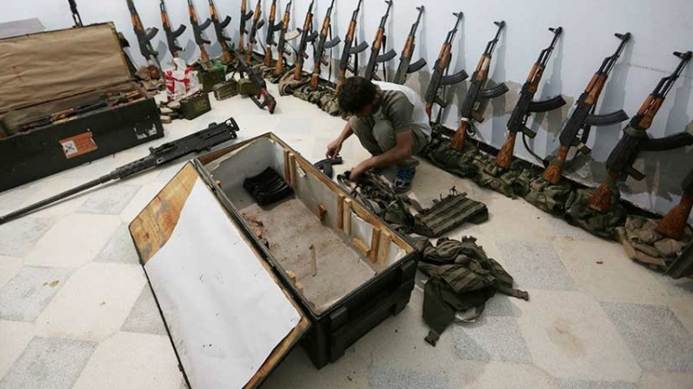 Armas halladas por el Ejército Sirio.