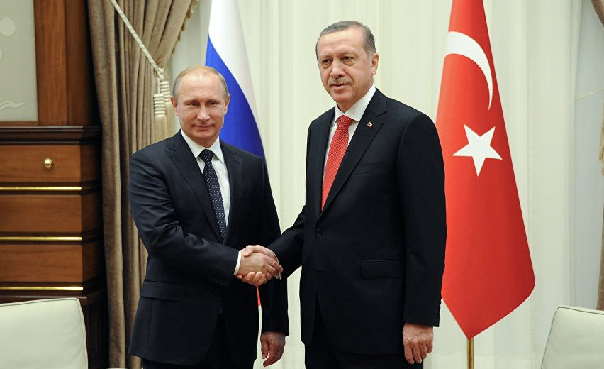 Los presidentes de Rusia y Turquía en una reunión sobre Siria.